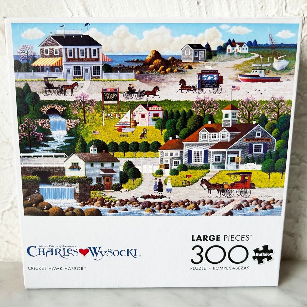 Vintage Charles Wysocki Cricket Hawk Harbor 300 Puzzle Milton Bradley NEW